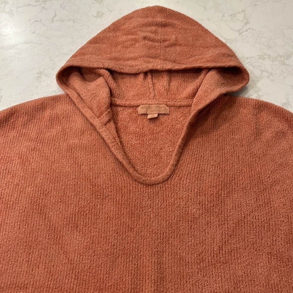 Barefoot Dreams CozyChic Lite Patch Pocket Hooded Pullover Amber Glow 1X - Picture 3 of 10